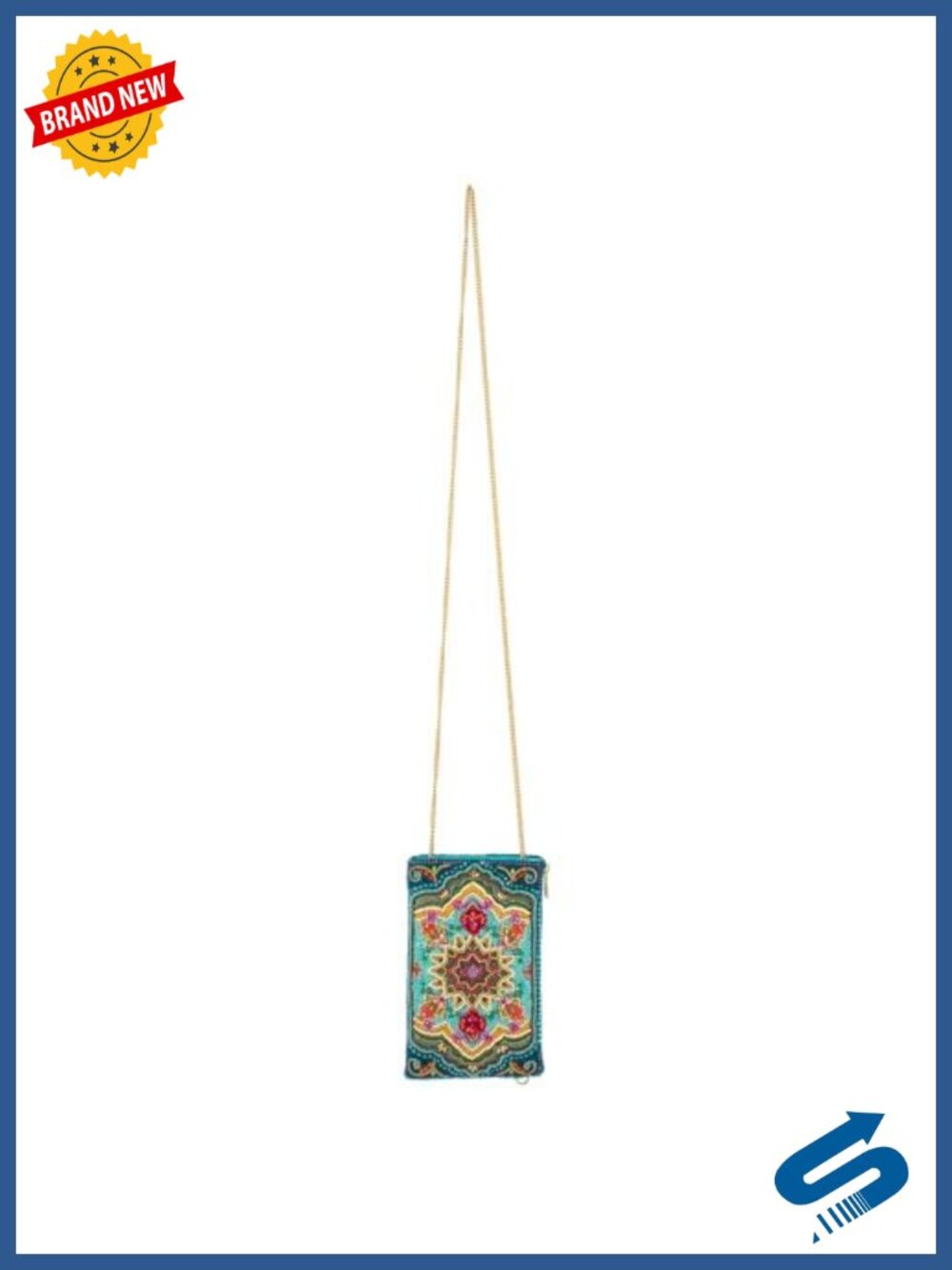 Mary Frances Hand-Beaded Crossbody Cell Phone Bag Evening Clutch Chain Strap - Picture 5 of 6